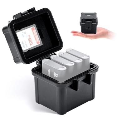 Imagem de JJC Estojo portátil para cartão de memória, câmera DSLR para 4 baterias Nikon EN-EL9 EN-EL10 Ricoh DB-110 Canon NB-13L Sony NP-BX1 Fujifilm NP-50 e cartão SD Micro SD, JBC-BAT4