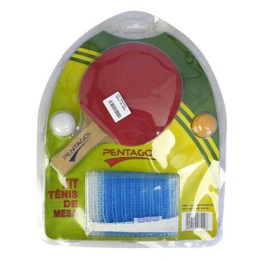 Imagem de Kit 2 Raquetes Tenis de Mesa Ping Pong + 1 Bola + Rede + Suporte - Pentagol-Unissex