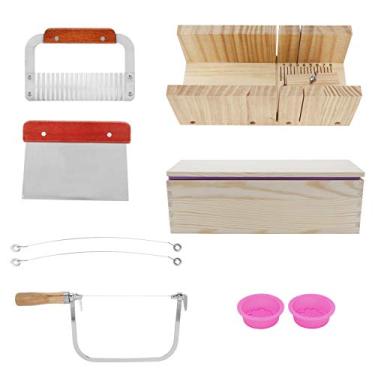 Imagem de Ferramenta de Corte para Fazer Sabão DIY, 9 PCS 1200ml Kit de Moldes de Sabão de Silicone Com Marcas de Escala No Cortador Cortador de Pão de Madeira para Sabão, Vela, Bolo,