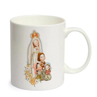 Imagem de Caneca Porcelana Branca Pastorinhos e nossa sra Fatima 02