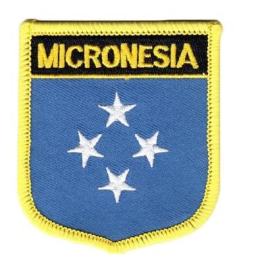 Imagem de Ruoming 1 PÇ Patch de bandeira da Micronésia bordado a ferro ou costurado tático militar nacional da Micronésia (Micronésia)*