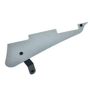 Imagem de KAISH Placa de metal prata alumínio anodizado estilo moderno LP Guitar Pickguard com suporte de metal preto serve para Epiphone Les Paul