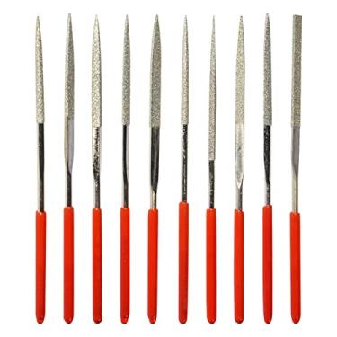 Imagem de Cheerock Conjunto de 10 peças de arquivos de guitarra para baixo, arquivos de porca de traste com bolsa de transporte de PVC azul, ferramentas Luthier para violino e baixo