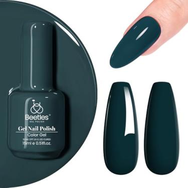 Imagem de Esmalte de gel Beetles, 1 peça, 15 ml, esmalte de gel azul marinho escuro azul-petróleo escuro em tom de joia para manicure salão de beleza DIY decoração em casa lâmpada UV presente curado para