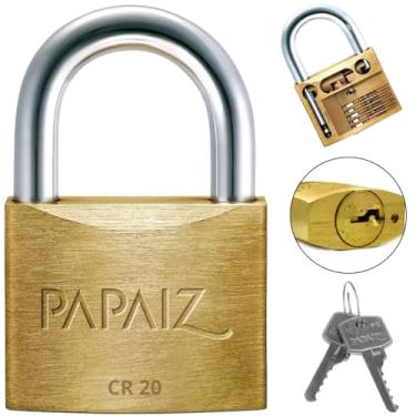 Imagem de Cadeado Pequeno 20mm Haste Curta Latão Maciço Dourado Com Chave| Papaiz