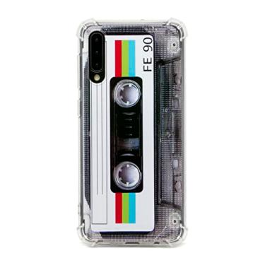 Imagem de FAteamll Capa para Galaxy A50, com cantos reforçados TPU macio, capa de fita cassete retrô compatível com Samsung Galaxy A50 / A50s / A30s (2019)
