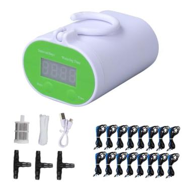 Imagem de de irrigação automática Kit de irrigação por gotejamento Temporizador de aspersão de irrigação de jardinagem portátil para pequeno, Pingando 16 Potes