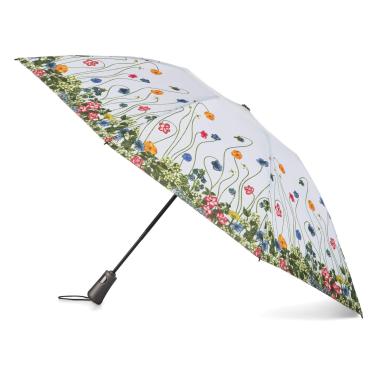 Imagem de totes Inbrella dobrável de fechamento reverso com fechamento automático e compacto, design à prova de vento, preto, Jardim de Flores, 46" Canopy, Guarda-chuva transparente com bolhas