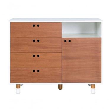 Imagem de Cômoda Infantil Pé De Meia Sleeper - Branca E Louro Freijó