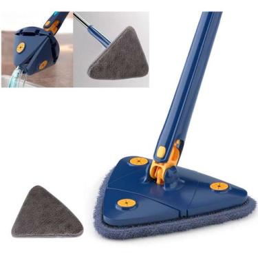 Imagem de Esfregão Giratório Triangular com 2 Refil 360 Azul - Alzza