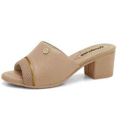 Imagem de Tamanco Feminino Casual Conforto Salto Baixo Comfortflex