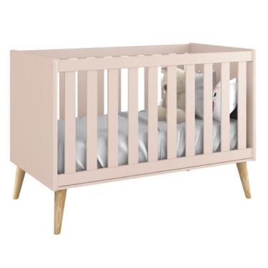 Imagem de Berço Americano Théo New Rosa Fosco com Natural - MoveisAqui - RELLER
