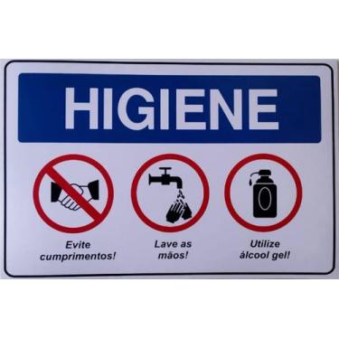Imagem de Kit 3 Placas Lave suas mãos alcool gel e higienize suas mãos 3 uni. - 