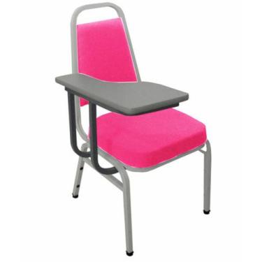 Imagem de Cadeira Universitária Empilhável Linha Hotel Plus Rosa - Design Office