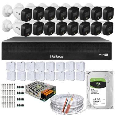 Imagem de Kit 16 Cameras 1220 Full Color Intelbras Dvr Mhdx 16 Ch Color Noite 1T