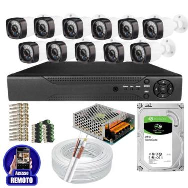 Imagem de Kit Cftv 11 Câmeras Segurança Infravermelho 20 Metros Dvr Multi Hd 16c
