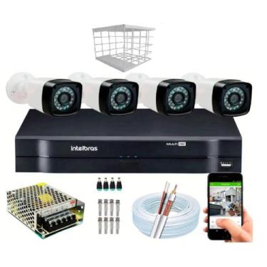 Imagem de Kit 4 Camera de Segurança Infravermelho Full Hd Dvr Intelbras 4ch S/hd