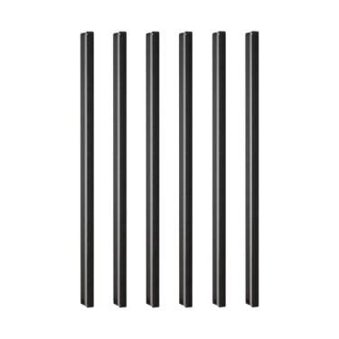 Imagem de 6 Puxador De Guarda Roupa Porta Moveis Alumínio Slim Asa 160mm (Preto Fosco)