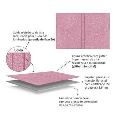 Imagem de Album De Fotos 15X21/80 Glitter Pink Glamour Menina Princesa - Geral
