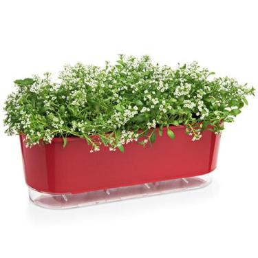 Imagem de Jardineira Vaso Raiz Auto Irrigável 40Cm Vermelho Plantas