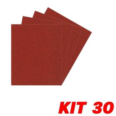 Imagem de Kit 30 Lixa Folha Grão 150 Massa Gesso Parede 27X22Cm - Lixa P/ Massa