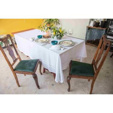 Imagem de Toalha De Mesa Quadrada Branca Poli-Bambu 12 Lugares Rafimex
