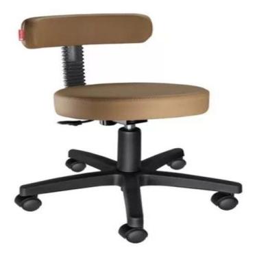 Imagem de Cadeira Mocho Com Encosto Slim Marrom - Urban