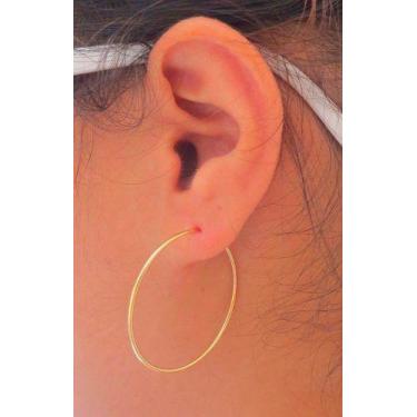 Imagem de Brincos Feminino Grande Argola Jóia Ouro 18k 750 - RD Magazine