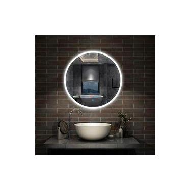 Imagem de Espelho redondo iluminado com LED frio 50cm - Woodglass