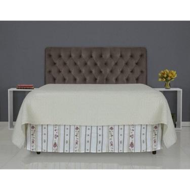 Imagem de Cabeceira de Cama Box Casal 138cm Pádua Veludo Marrom