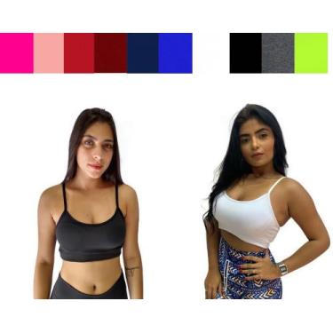 Imagem de Kit 3 top alcinha feminino sem bojo academia e ginástica TB moda fitne