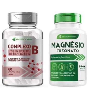 Imagem de  Kit Complexo B Forma Ativa + Biotina + Magnesio Treonato 500mg - 60 C