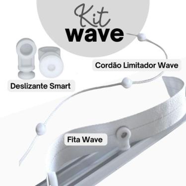 Imagem de Kit Fita Wave + Deslizantes + Cordão Ondas Perfeitas - 6m - DECOR LÍDE