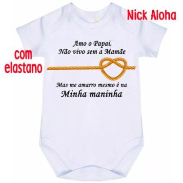 Imagem de body bebê amo o papai não vivo sem a mamã mas me amarro mesmo e na min