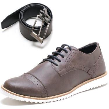 Imagem de Kit Dockside Casual Ec Shoes Detalhes Em Perfurações Com Cinto, 41, Ca
