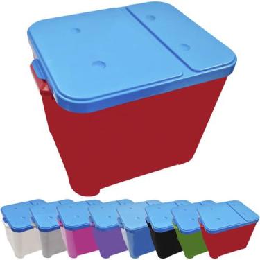 Imagem de Container Porta Ração Canister Plástico com Tampa Azul Protege Conserv