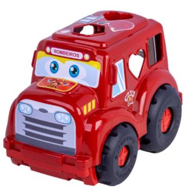 Imagem de Carrinho Bombeiro Peças Interativo Encaixar Brinquedo Bebê - Super Toy