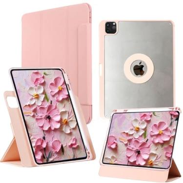Imagem de AuroiCCY Capa para iPad Pro de 13 polegadas M4 (2024), iPad Pro 13 com suporte para lápis, capa magnética removível, capa traseira transparente de couro PU [suporta carregamento Apple Pencil ] para