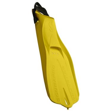 Imagem de SCUBAPRO GO Travel Barbatana de mergulho para mergulho com snorkel e natação, barbatana amarela com tira preta elástica no calcanhar, 2PP