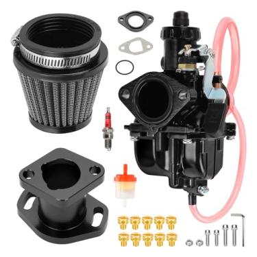 Imagem de FVRITO Carburador Performance 212cc VM22 Carburador para Predator 212 CT200U CT200U-EX BT200X Mini Bike KT196 Go Kart Baja Warrior 196cc GX200 peças de motor clone com coletor de admissão de filtro de
