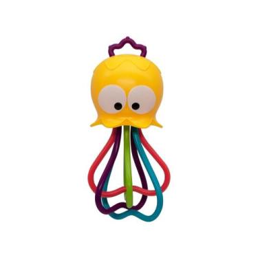 Imagem de Chocalho Mordedor Polvo Infantil Buba Bebê Flexível Macio Divertido Br