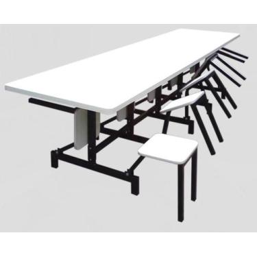 Imagem de Mesa Refeitório com 10 lugares com bancos Escamoteáveis - DE ASTRO