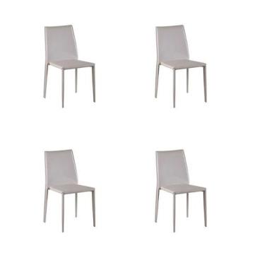 Imagem de Kit 4 Cadeiras Jantar Amanda Nude PVC - Rivatti