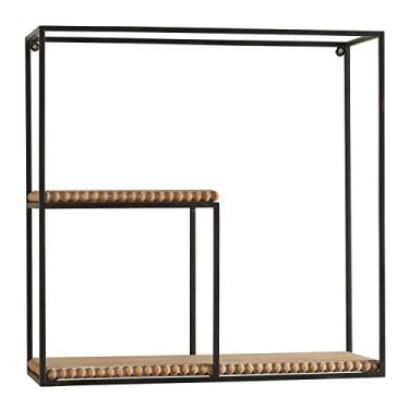 Imagem de 47th & Main Prateleira modular de metal e madeira, 48 cm C x 48 cm L x 15 cm A, frisado