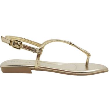 Imagem de Sandália Feminina Rasteira Casual Básica Dia a Dia Passeio Trabalho Metalizada Conforto Ramarim 2421203