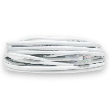 Imagem de Cabo De Rede Cat5e 100% Cobre Branco 20 Metros Patch Cord Internet Cri