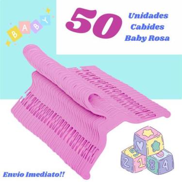 Imagem de Kit De Cabides Bebê Para Arrumar Guarda Roupa Kit com 50 Unidades Baby