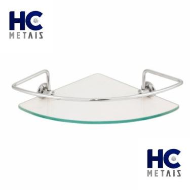 Imagem de Porta Shampoo De Canto Banheiro Prateleira Com Vidro - HC METAIS