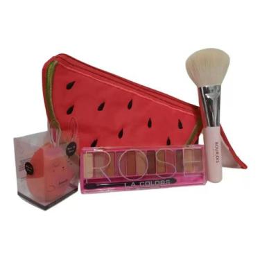 Imagem de Kit make l.a. colors vibe + esponja + pincel bourjois + necessaire