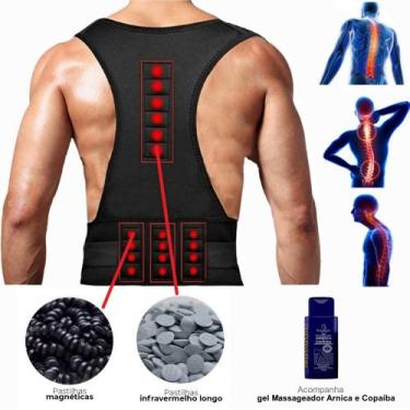 Imagem de Colete Cinta Corretor de Postura Cervical Costas Coluna Lombar + Gel A